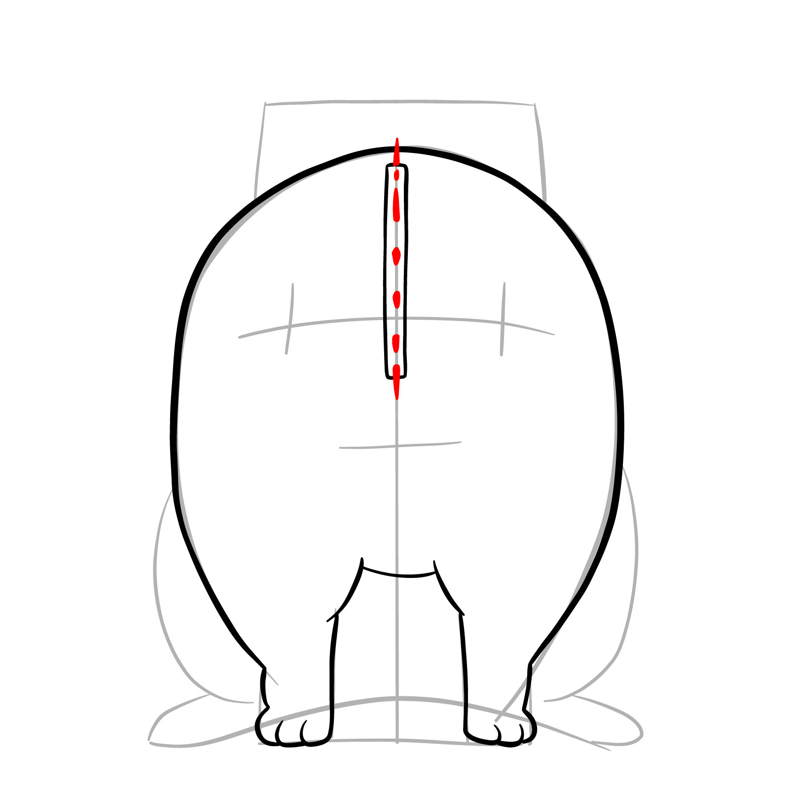 How to draw Pochita front view - step 08