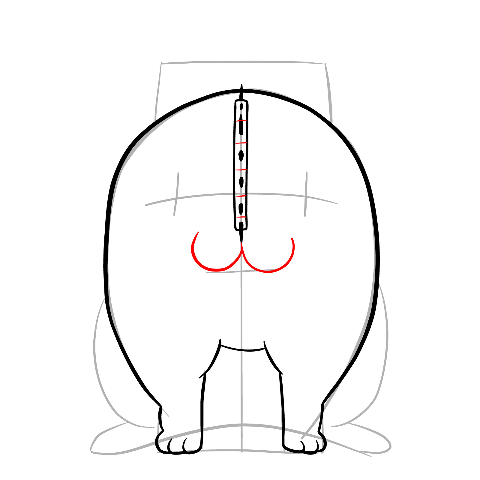How to draw Pochita front view - step 09