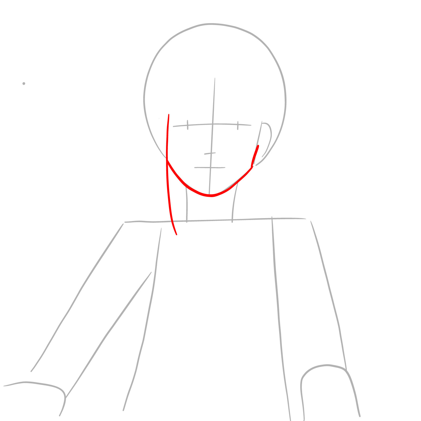 How to draw Kobeni's face (manga) - step 04