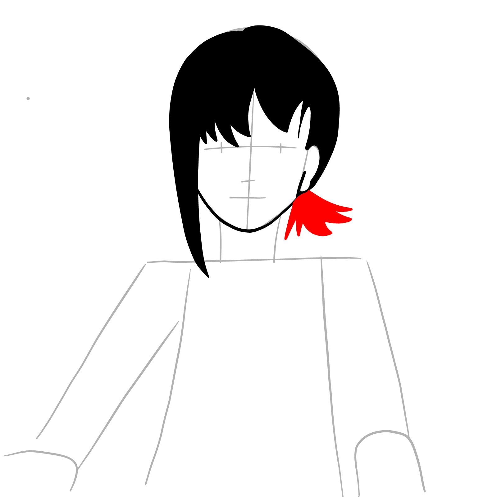 How to draw Kobeni's face (manga) - step 08