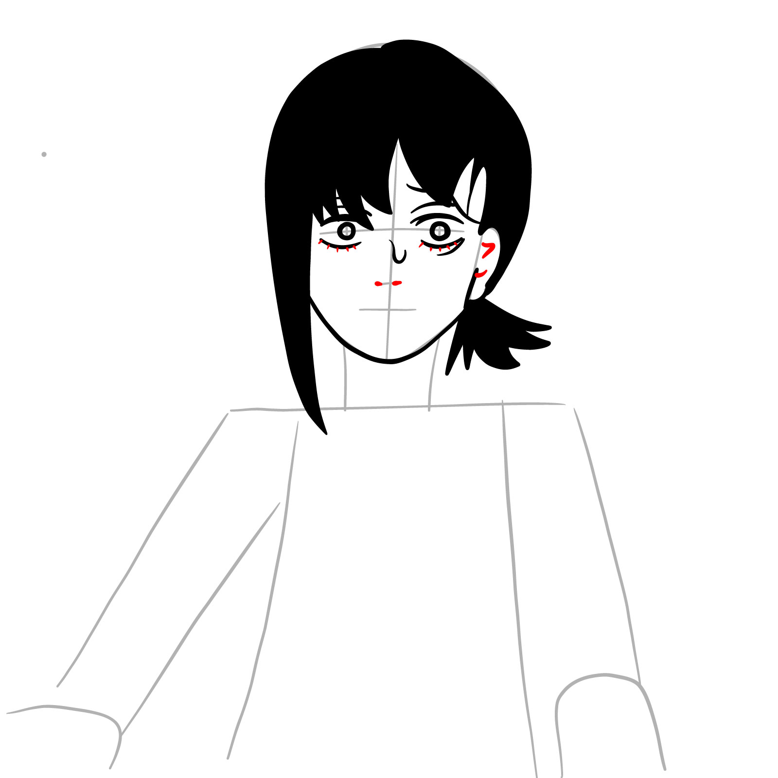 How to draw Kobeni's face (manga) - step 12
