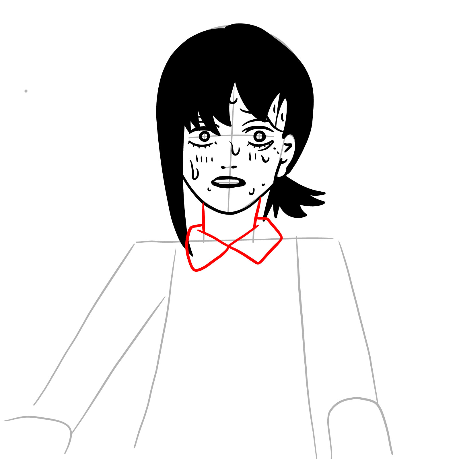 How to draw Kobeni's face (manga) - step 14