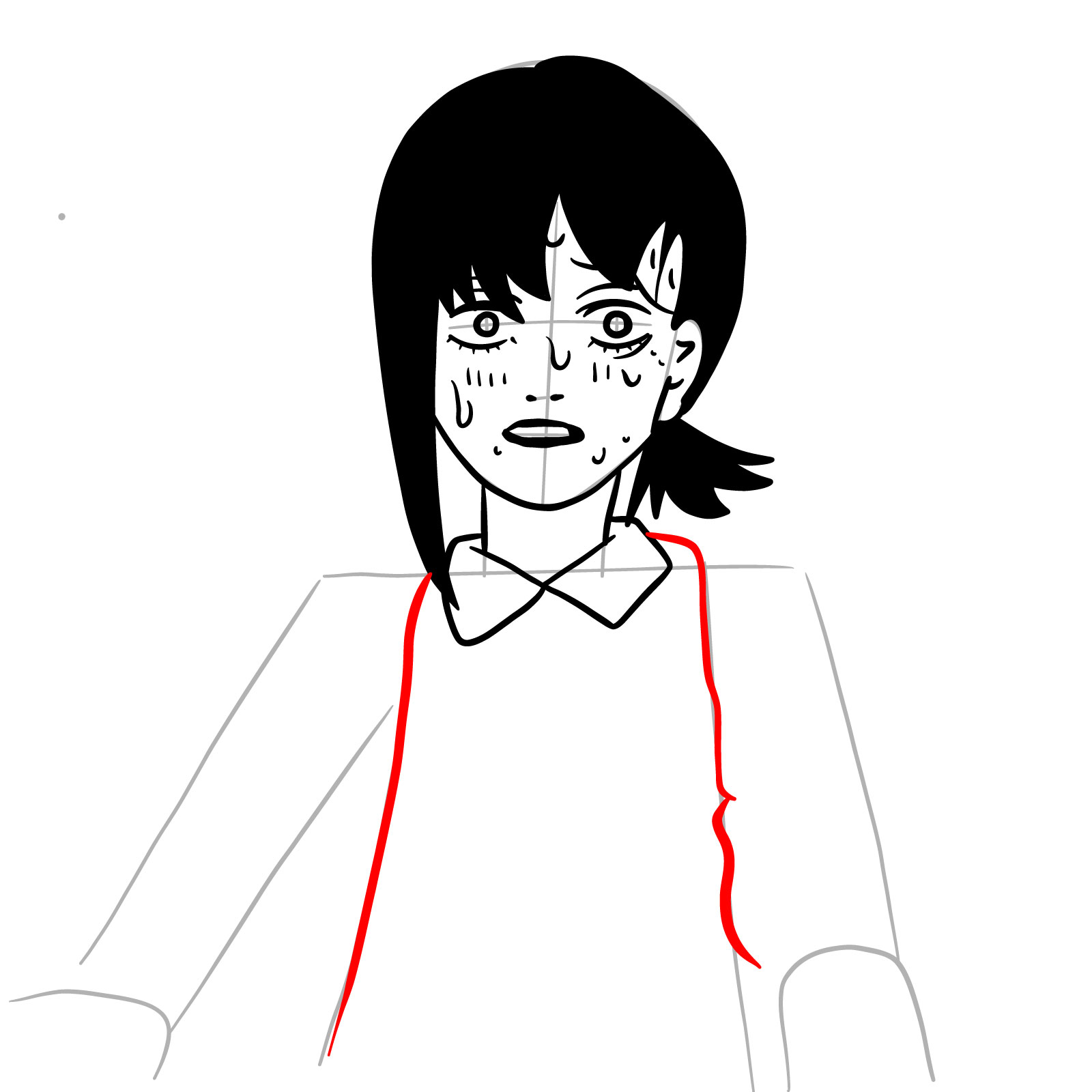 How to draw Kobeni's face (manga) - step 15