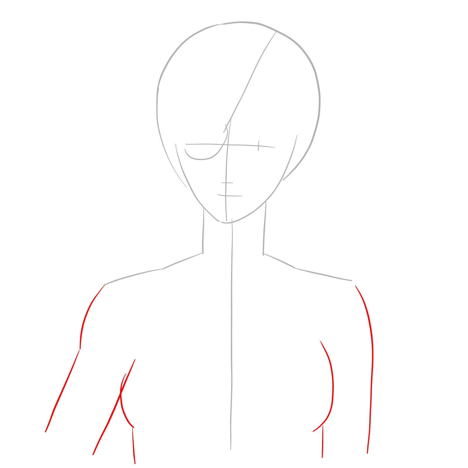 How to draw the face of Quanxi (manga) - step 03