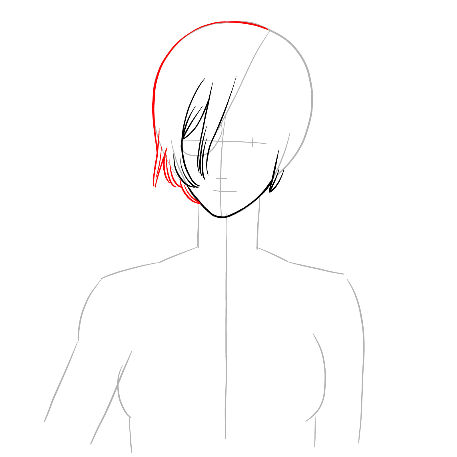 How to draw the face of Quanxi (manga) - step 06