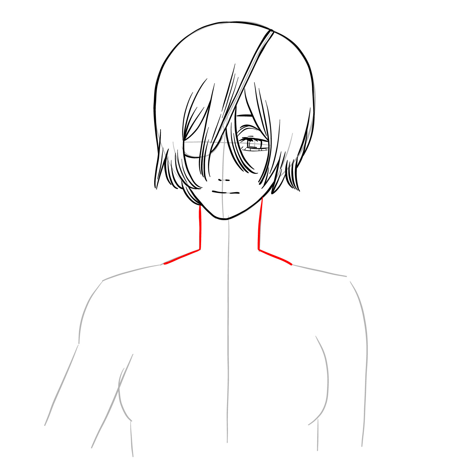 How to draw the face of Quanxi (manga) - step 14