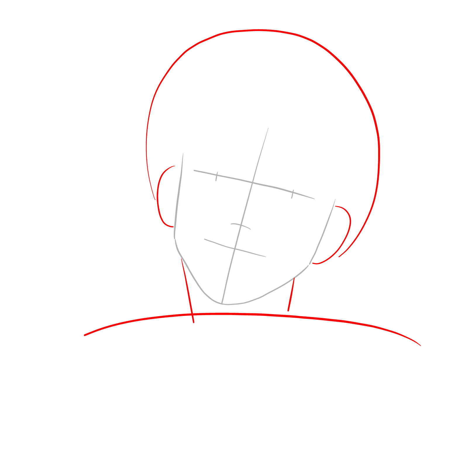 How to draw Denji's face (manga) - step 02