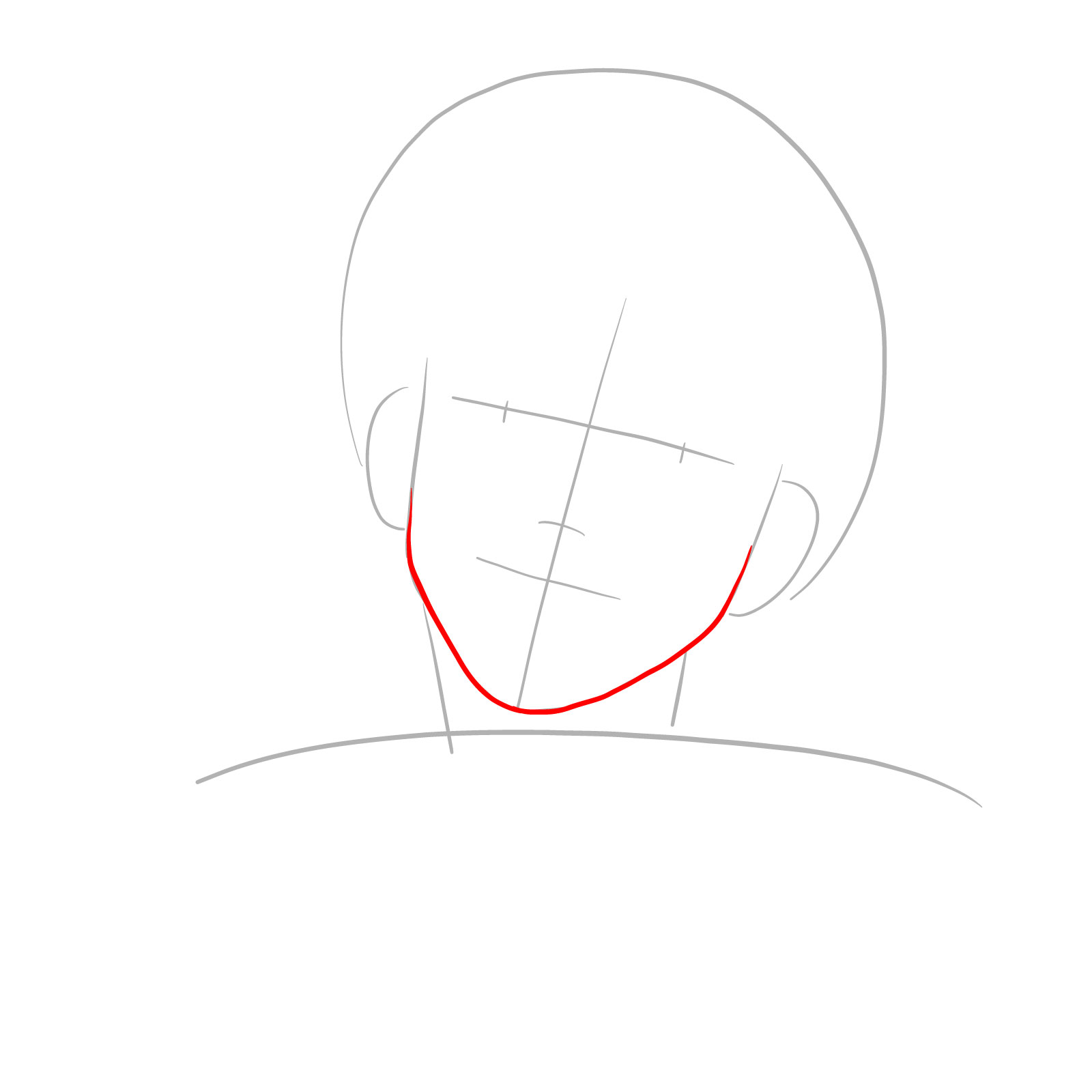 How to draw Denji's face (manga) - step 03