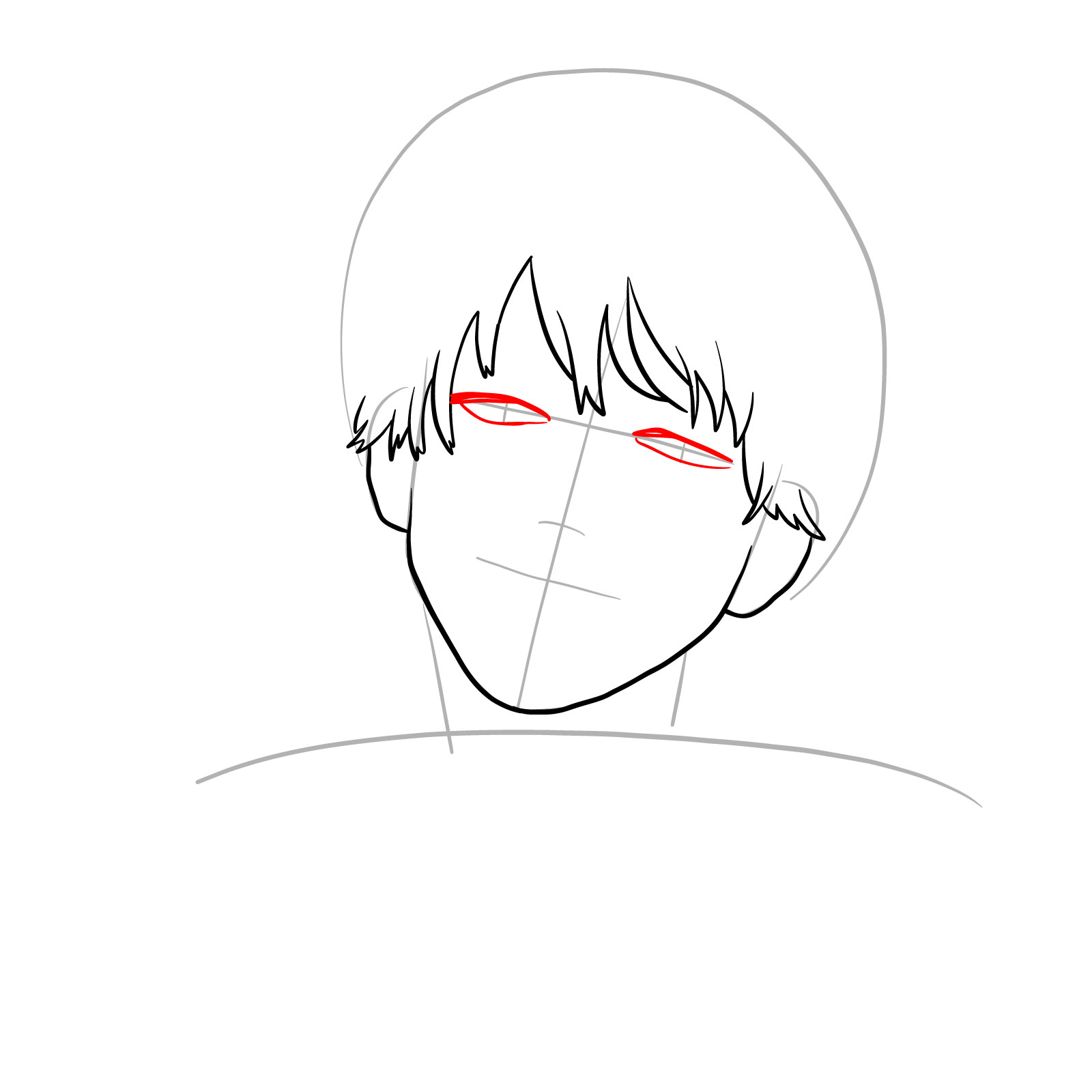 How to draw Denji's face (manga) - step 07