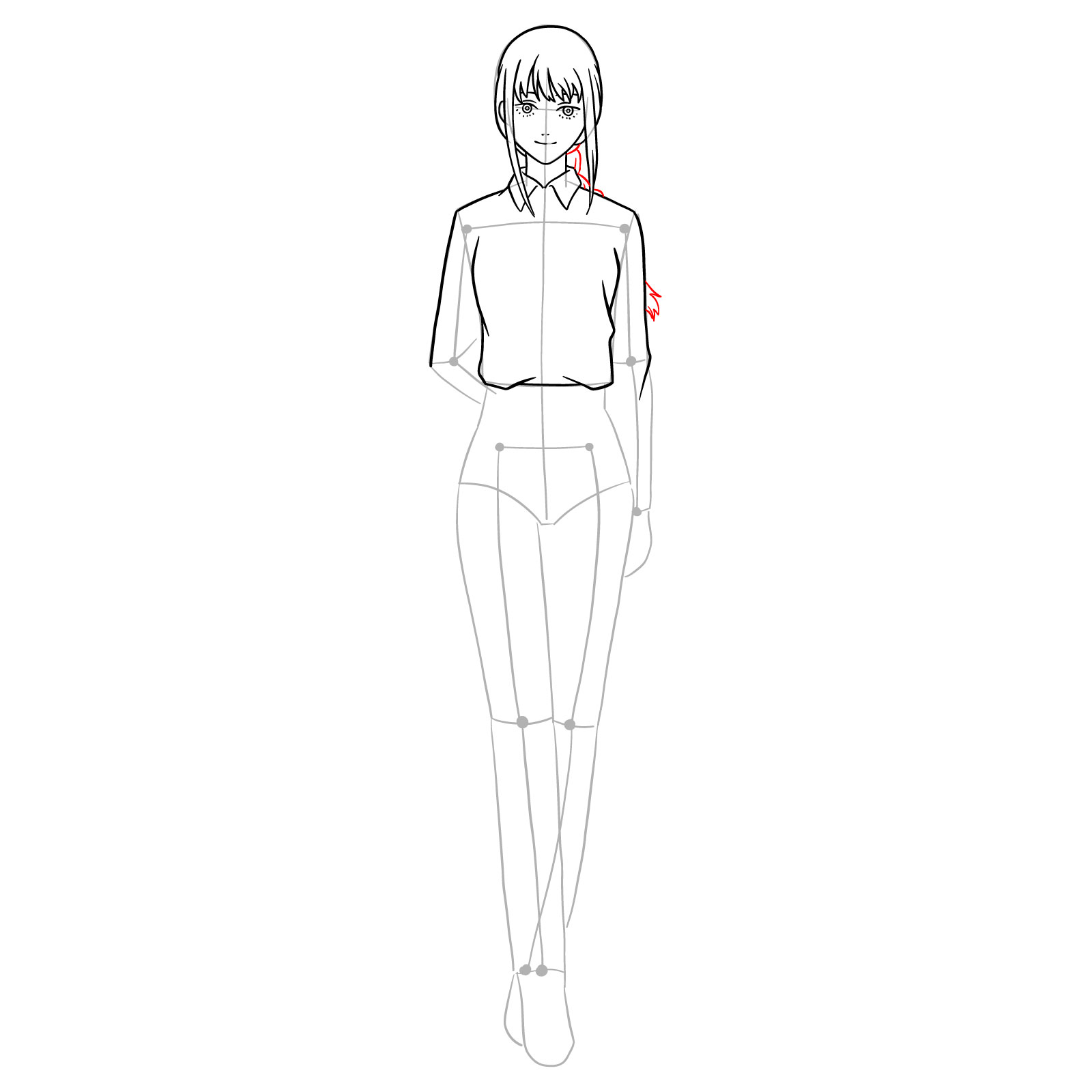 How to draw Makima from Chainsaw Man - step 14