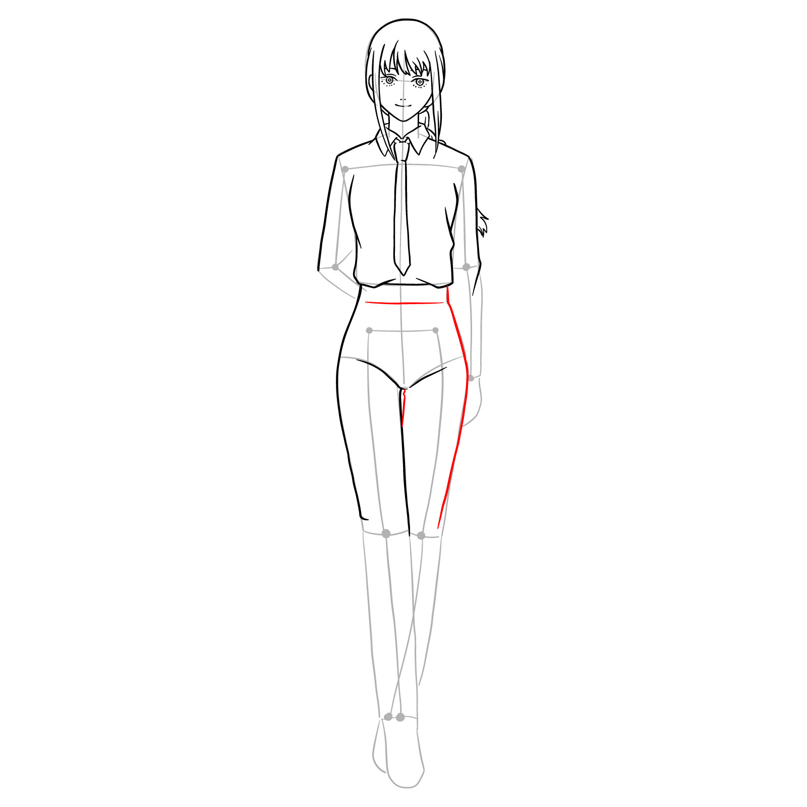How to draw Makima from Chainsaw Man - step 17