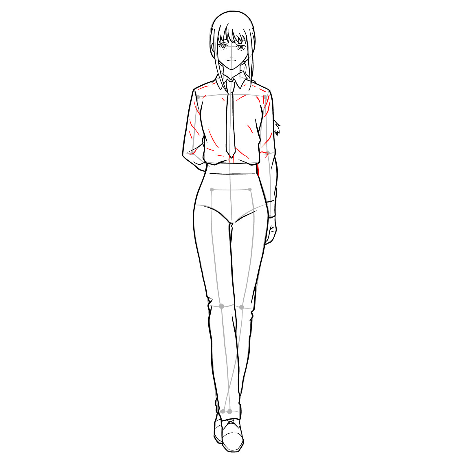 How to draw Makima from Chainsaw Man - step 26