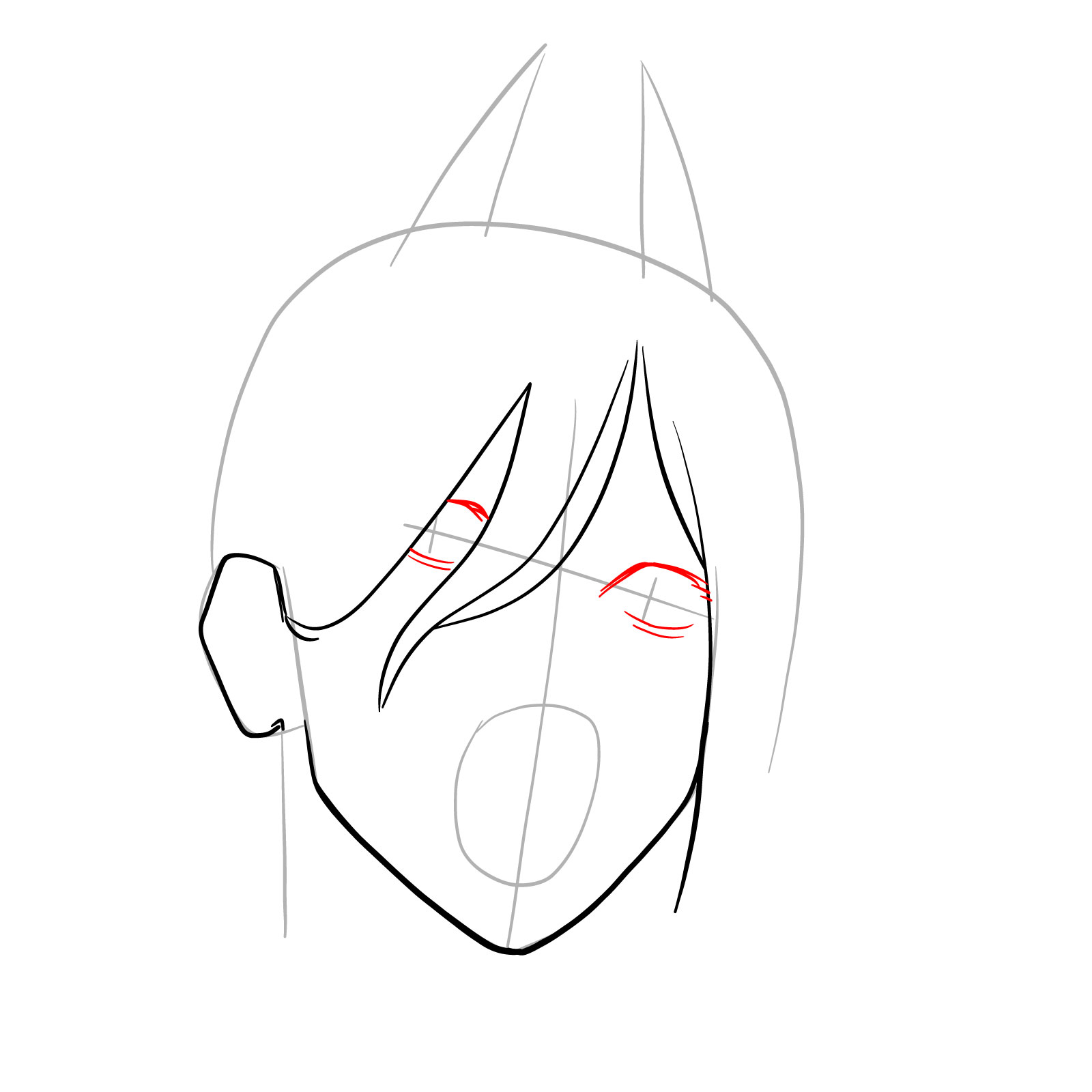 How to draw Power's face (Chainsaw Man) - step 06