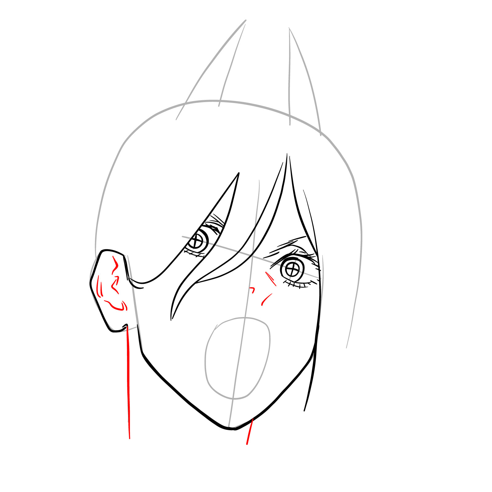 How to draw Power's face (Chainsaw Man) - step 09