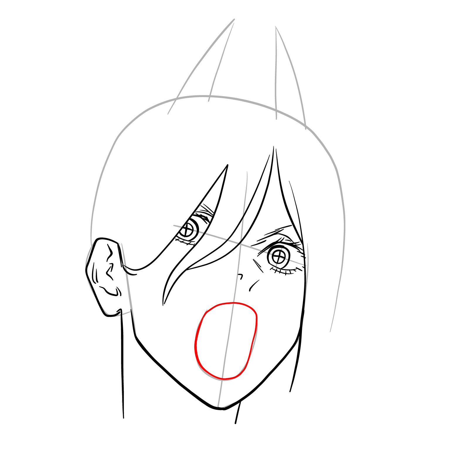 How to draw Power's face (Chainsaw Man) - step 10