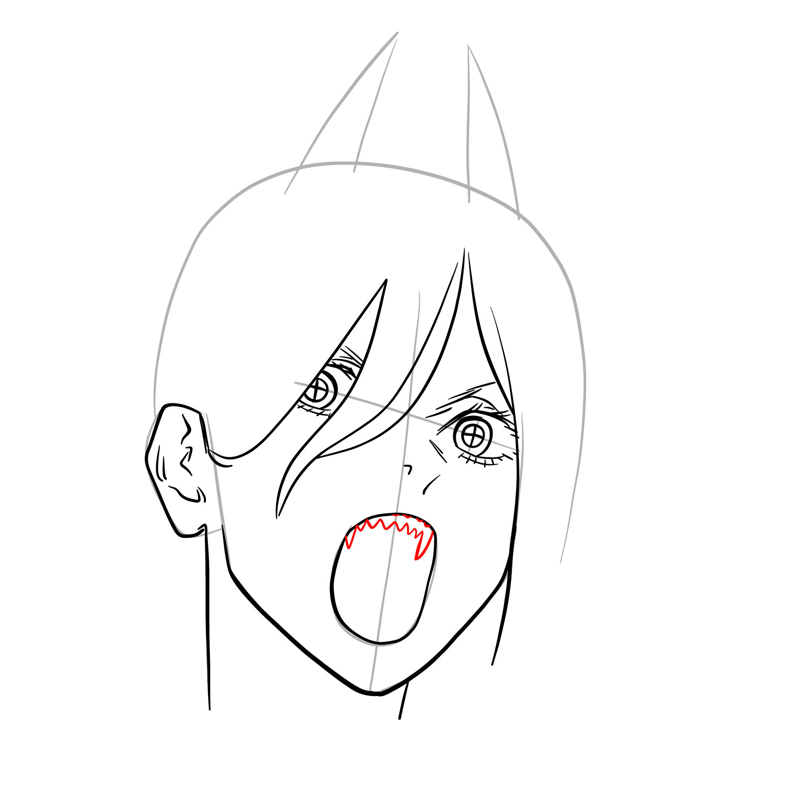 How to draw Power's face (Chainsaw Man) - step 11