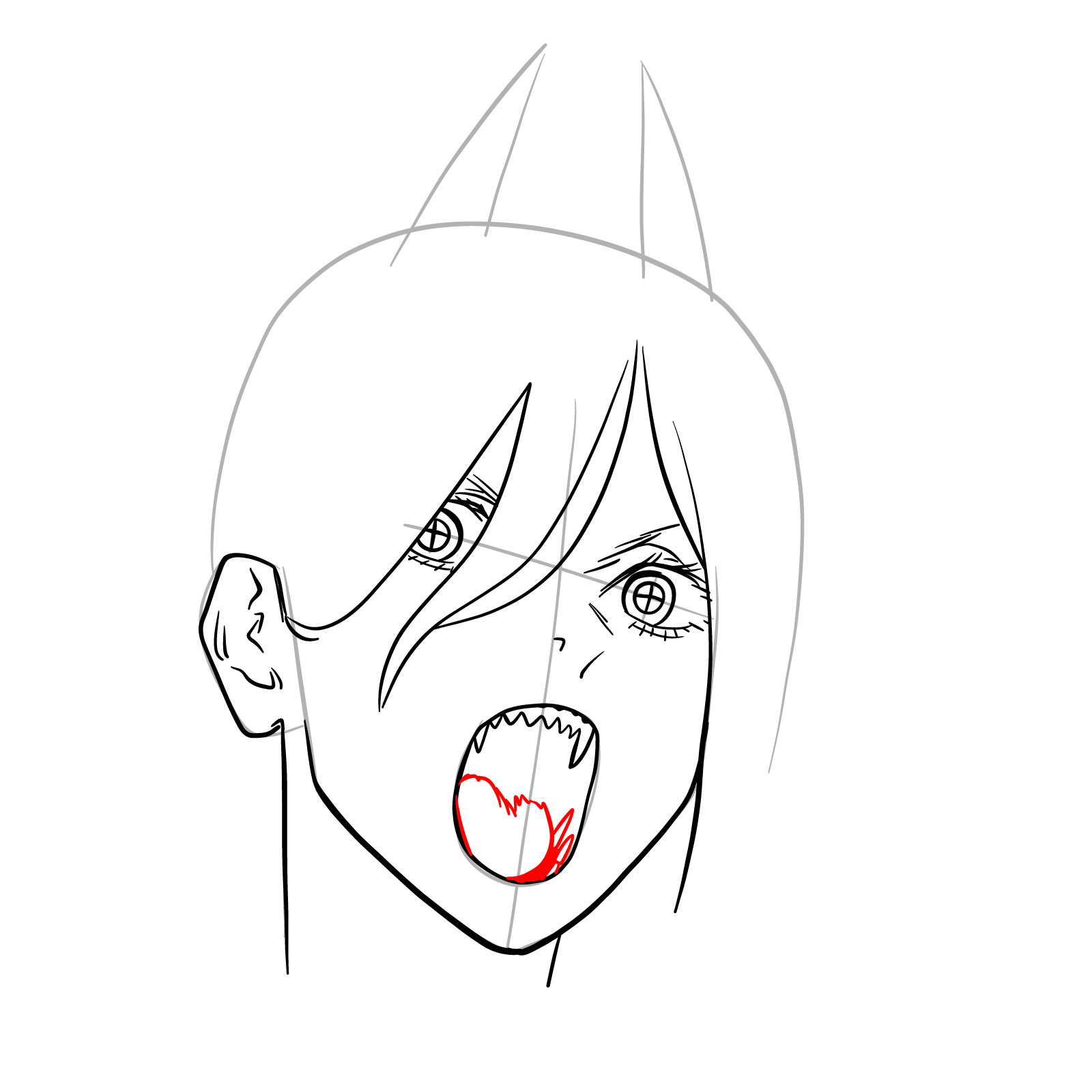 How to draw Power's face (Chainsaw Man) - step 12