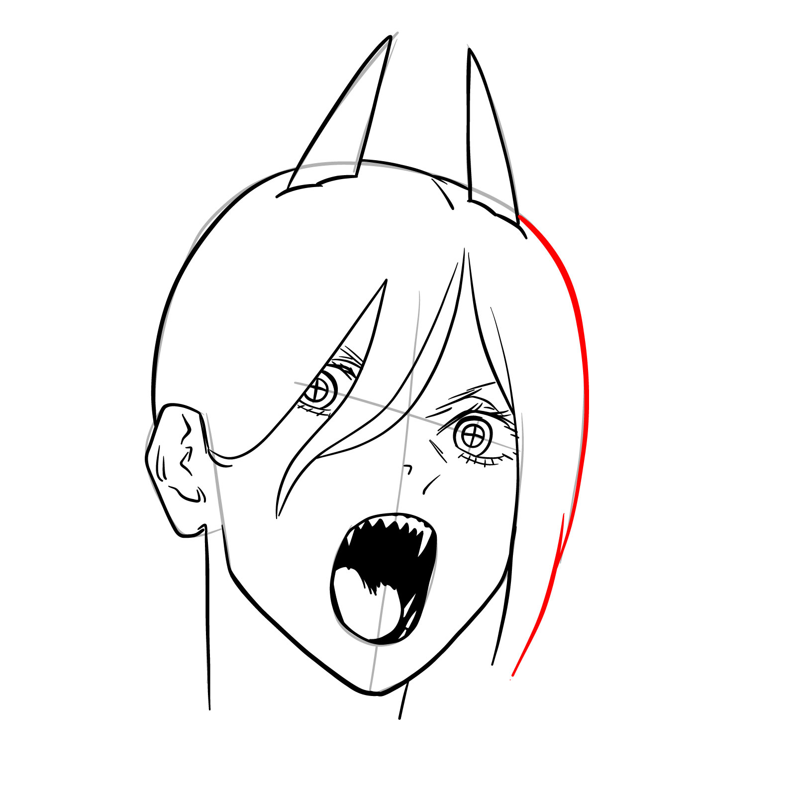 How to draw Power's face (Chainsaw Man) - step 16
