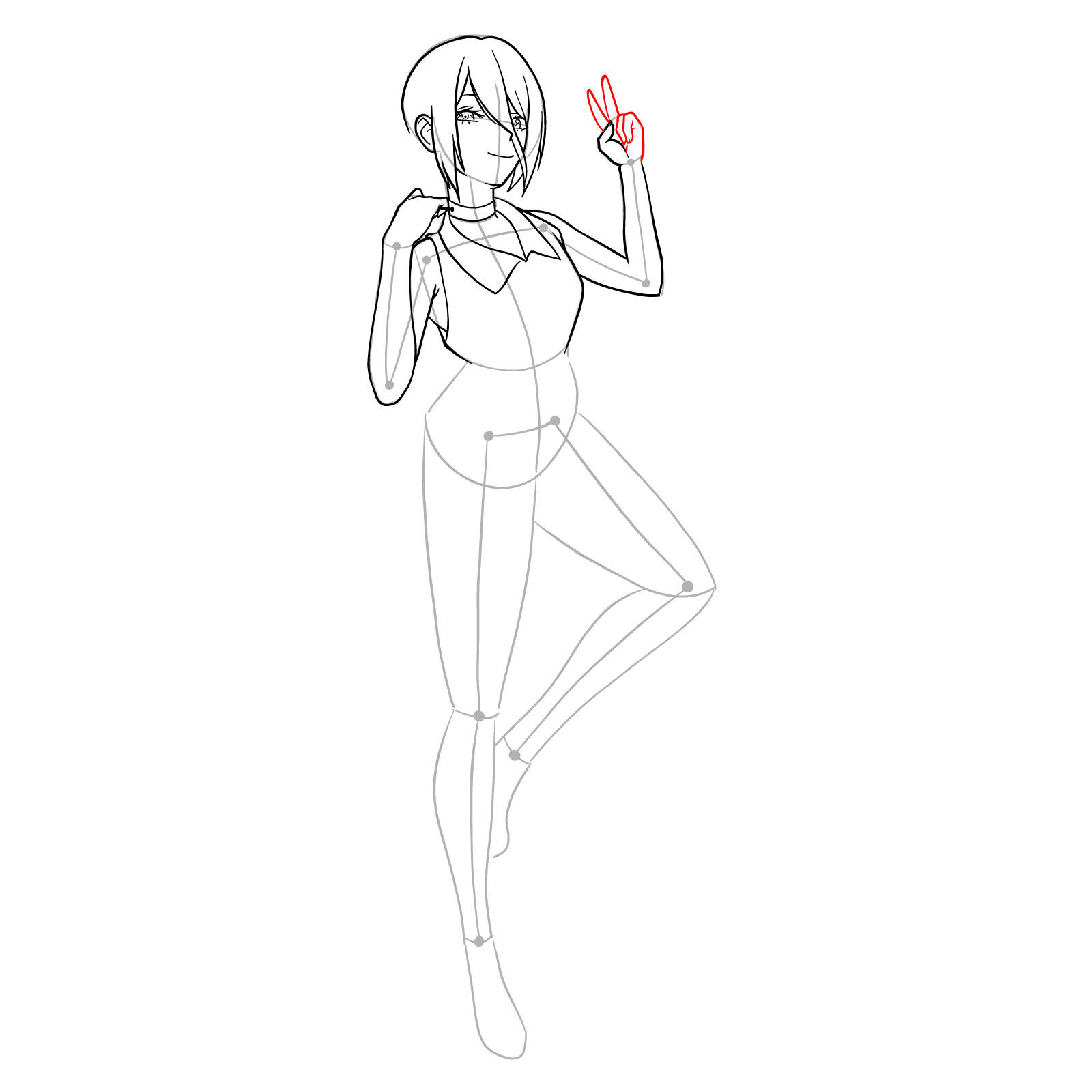 How to draw Reze from Chainsaw Man - step 22