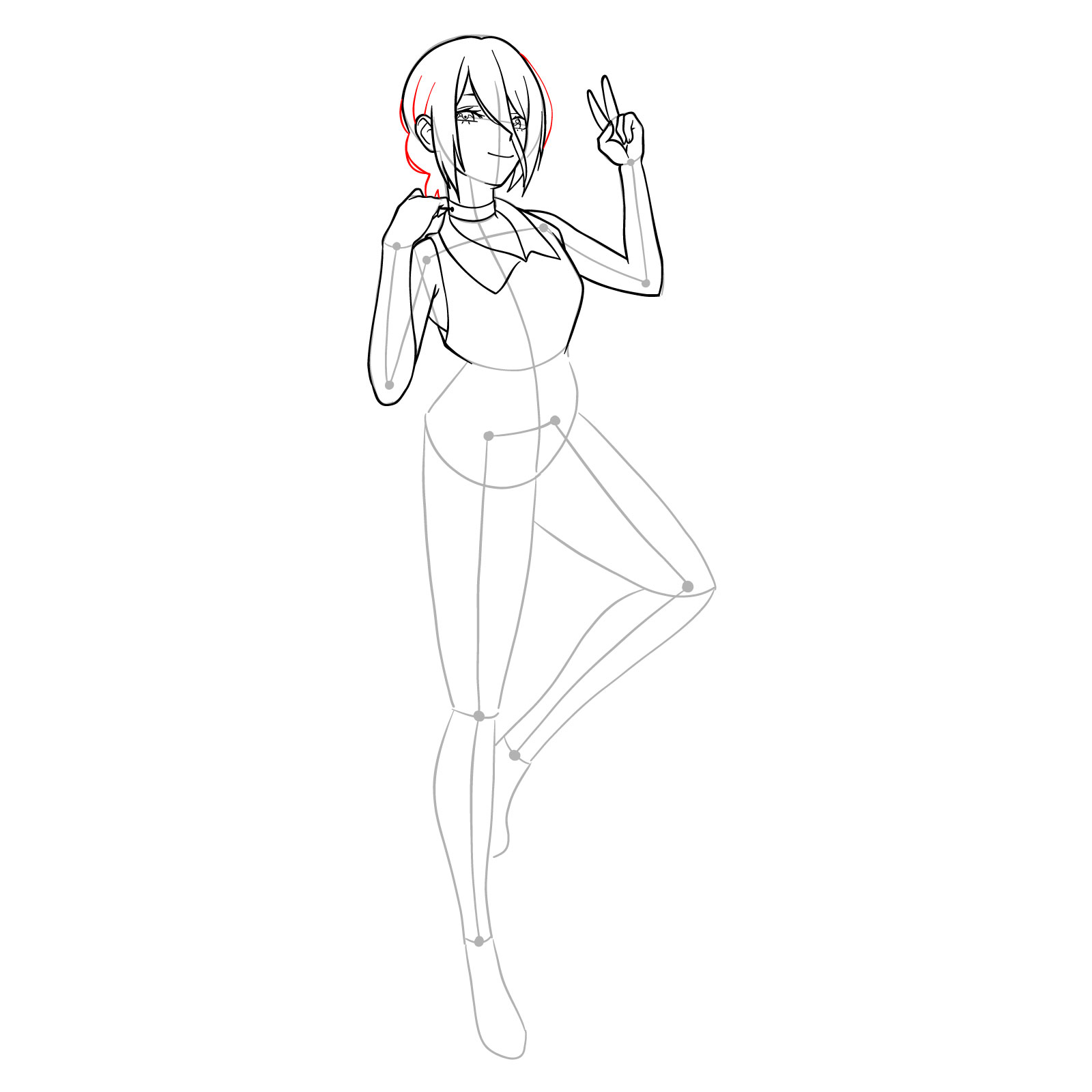 How to draw Reze from Chainsaw Man - step 23