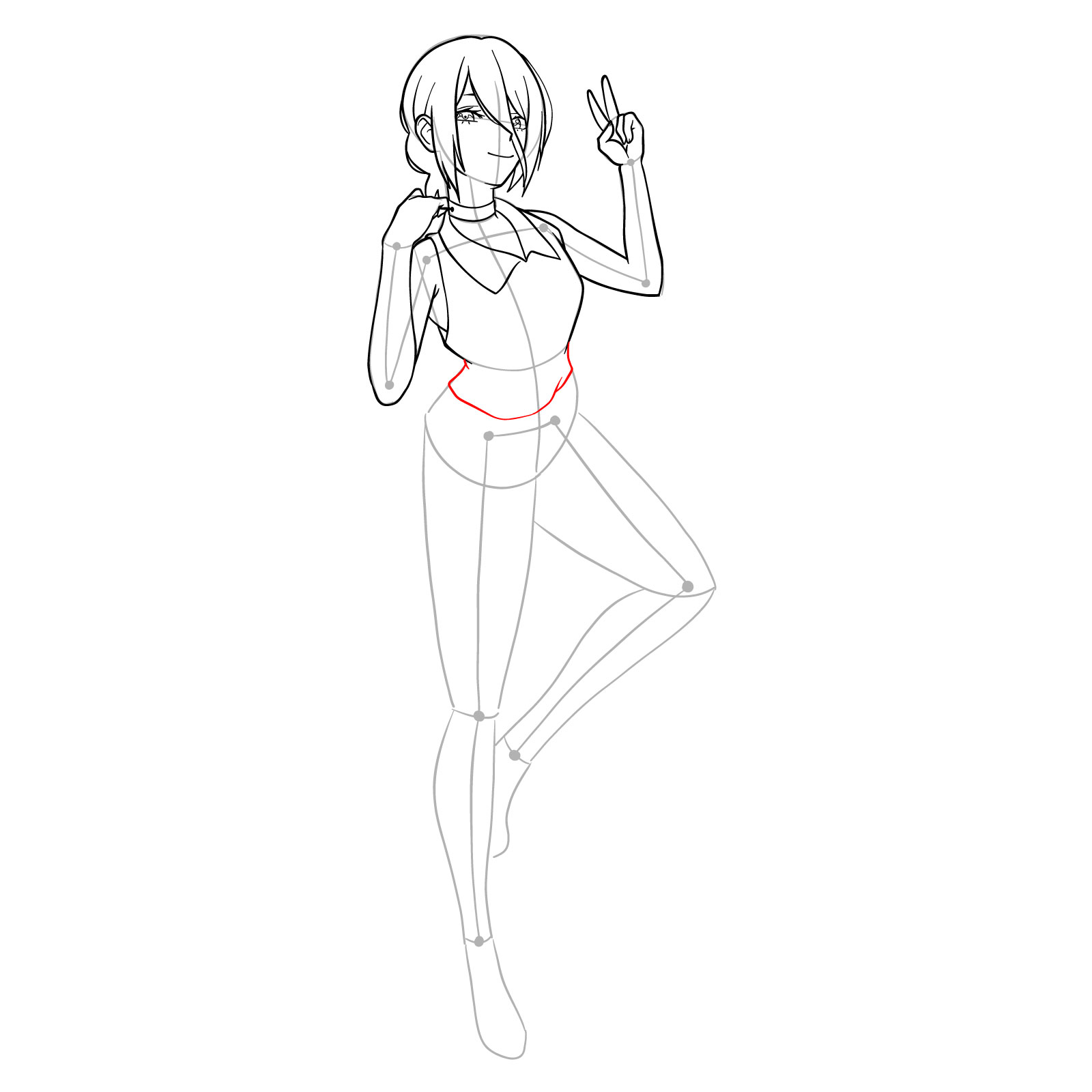 How to draw Reze from Chainsaw Man - step 24