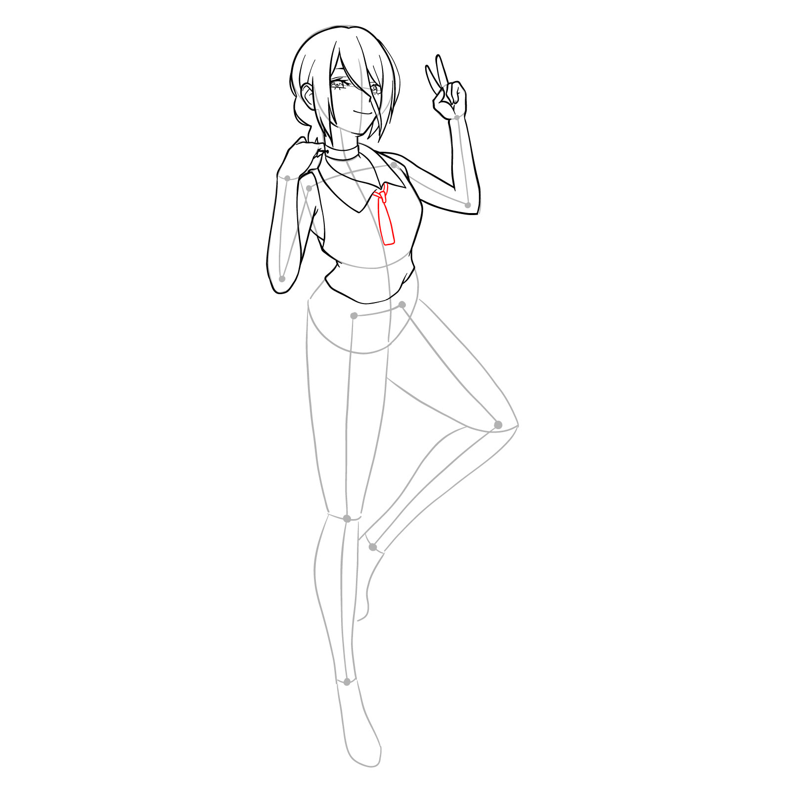 How to draw Reze from Chainsaw Man - step 25