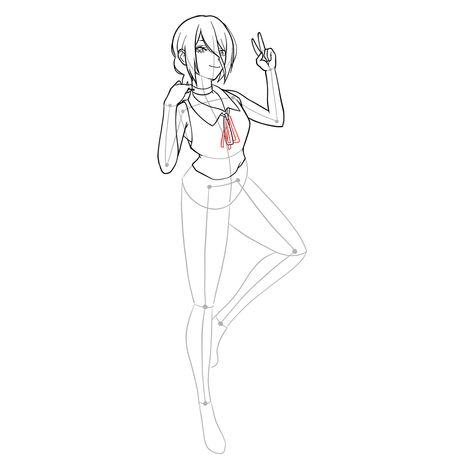 How to draw Reze from Chainsaw Man - step 26