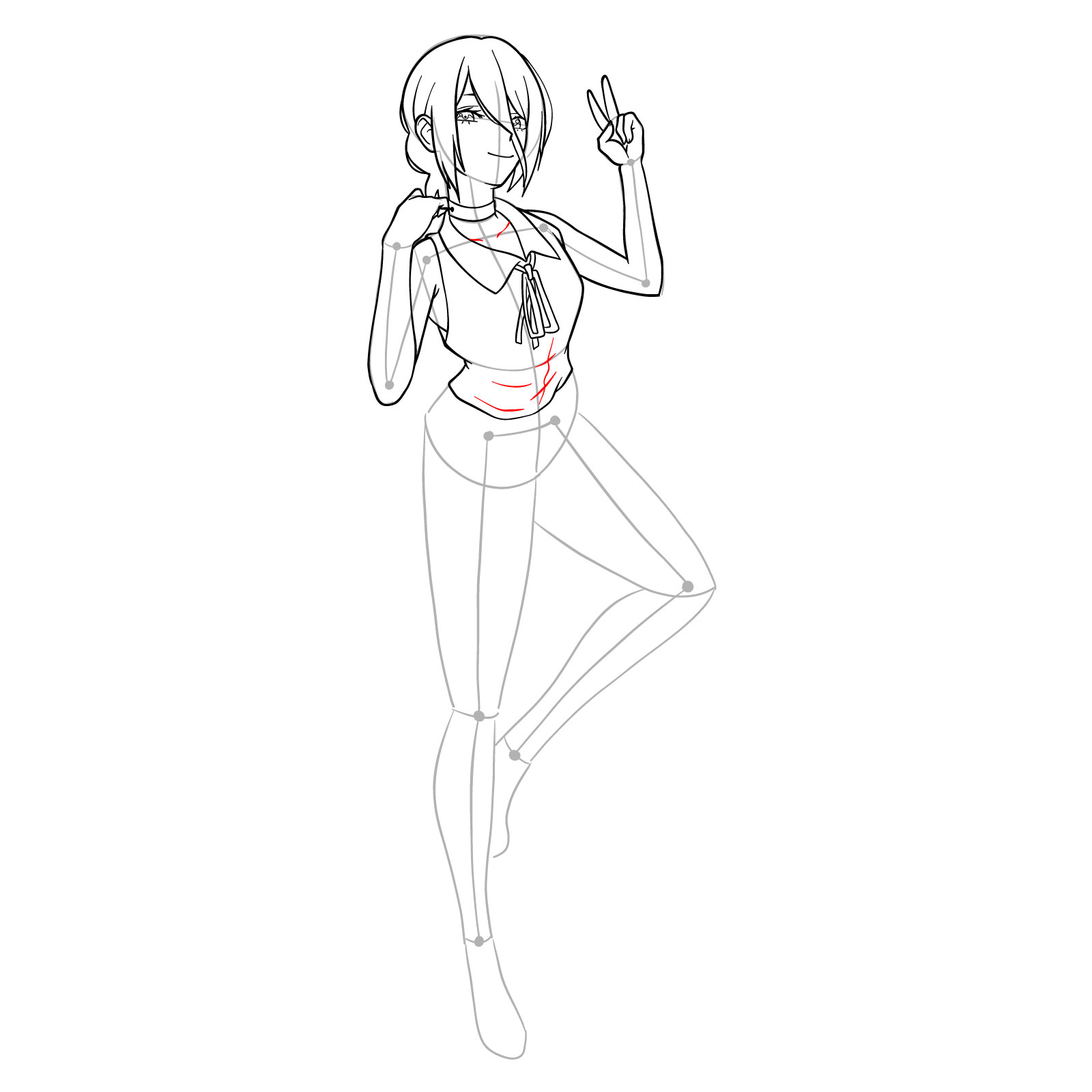 How to draw Reze from Chainsaw Man - step 27