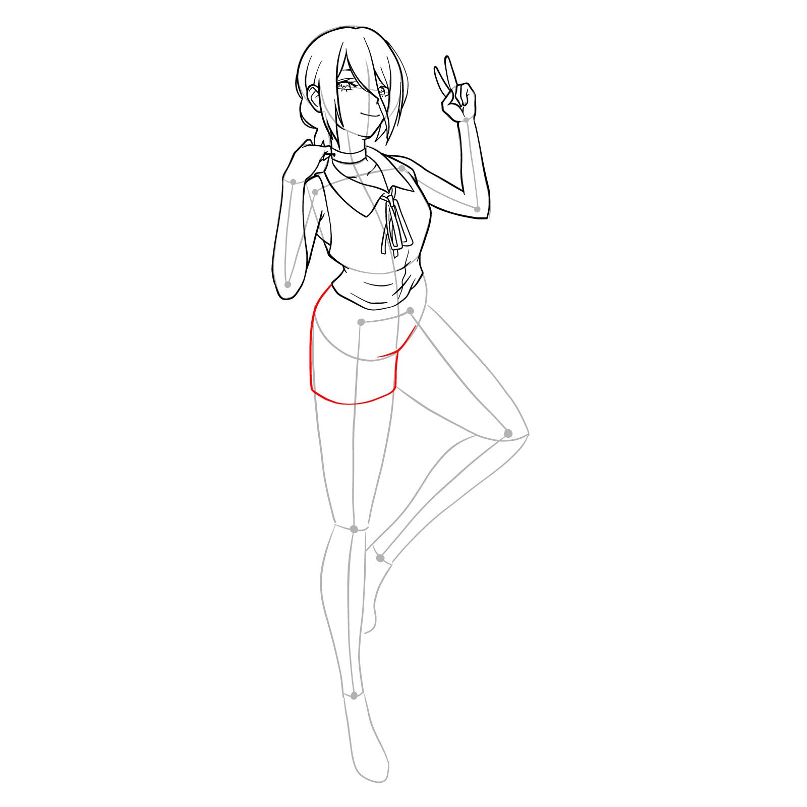 How to draw Reze from Chainsaw Man - step 28