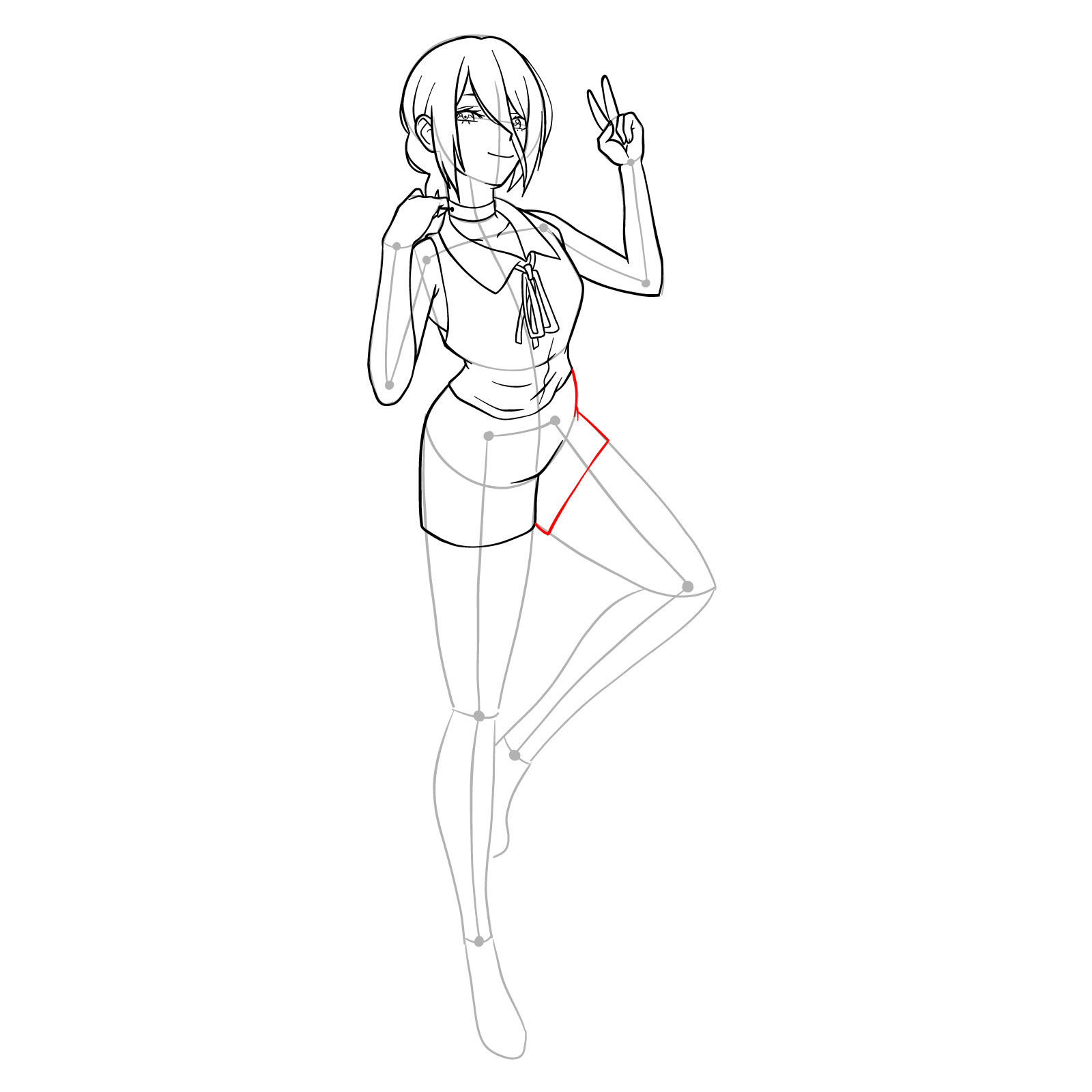 How to draw Reze from Chainsaw Man - step 29