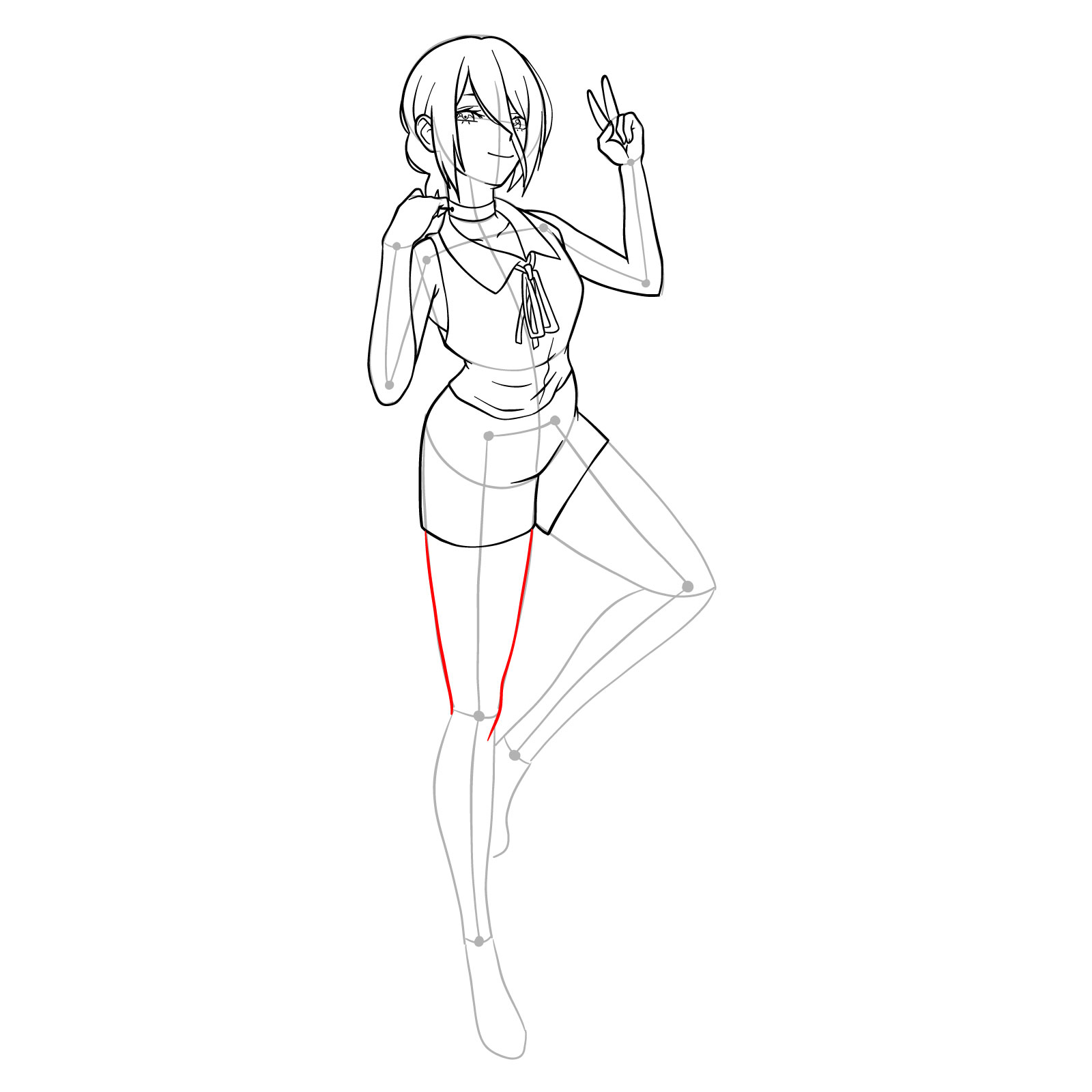 How to draw Reze from Chainsaw Man - step 30