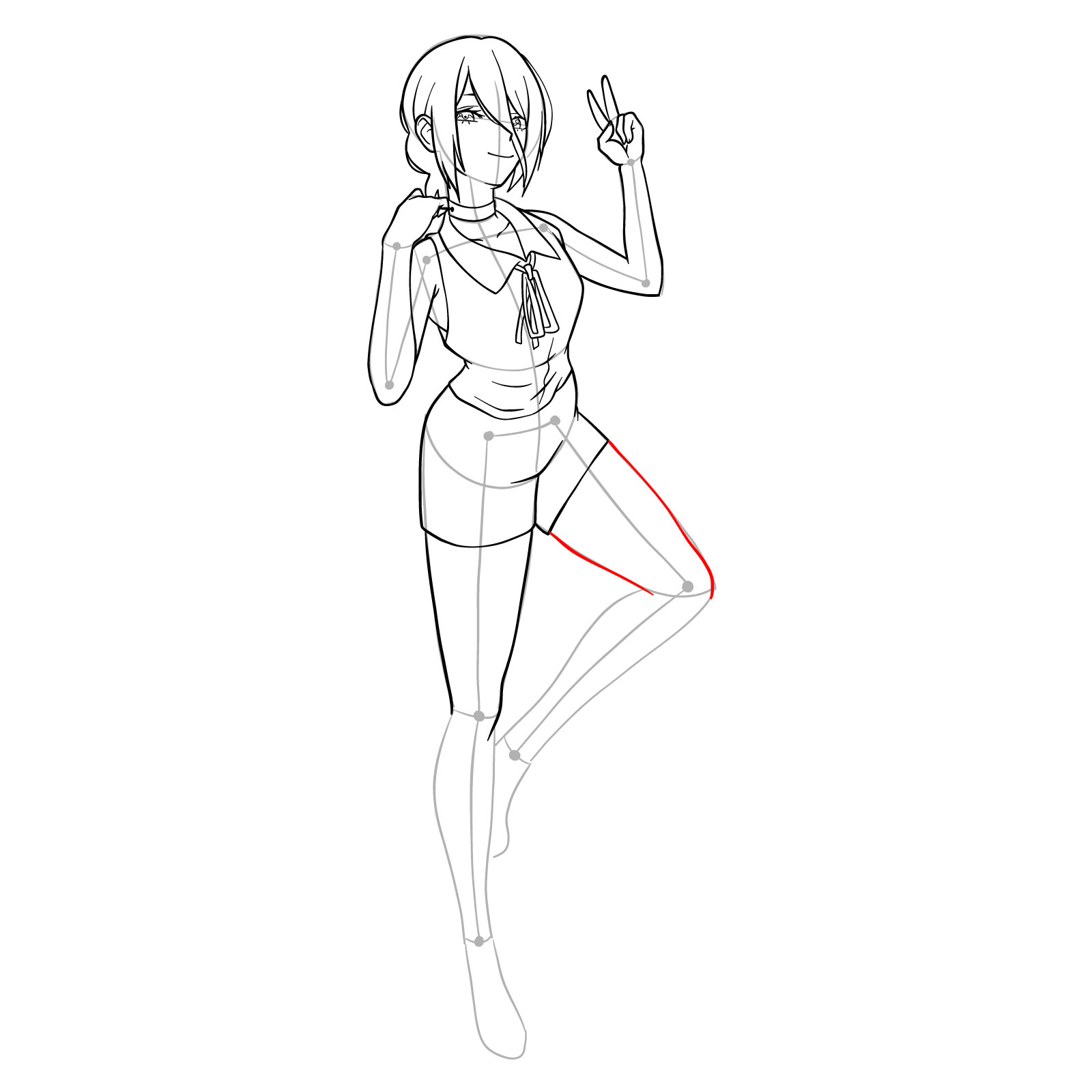 How to draw Reze from Chainsaw Man - step 31