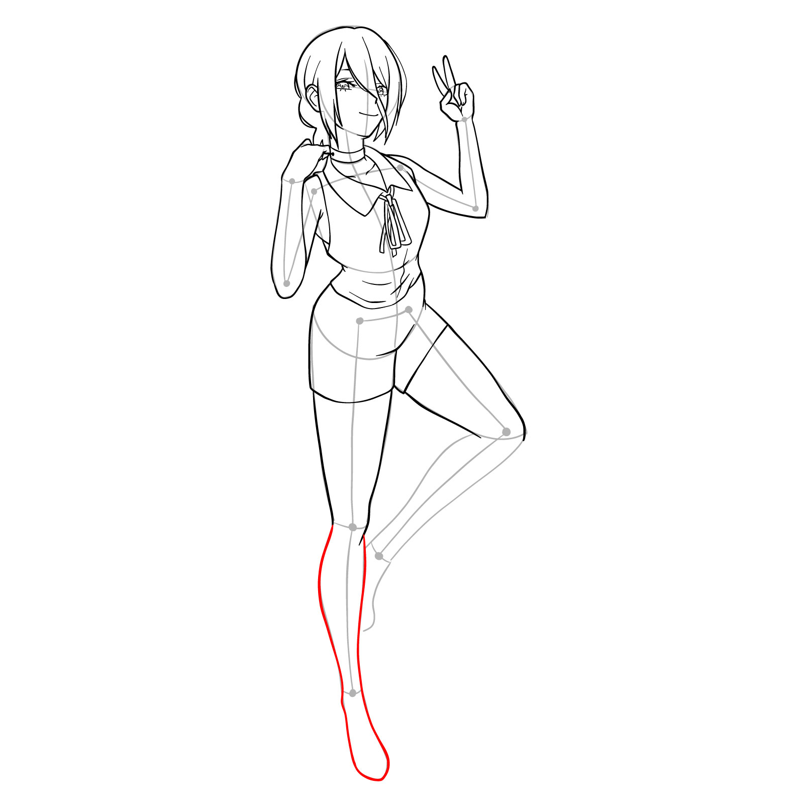 How to draw Reze from Chainsaw Man - step 32
