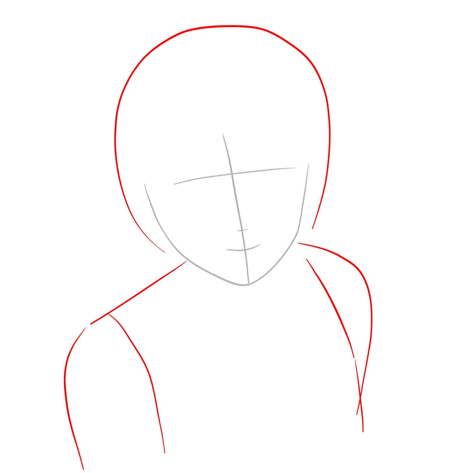 How to draw the face of Reze from Chainsaw Man - step 02