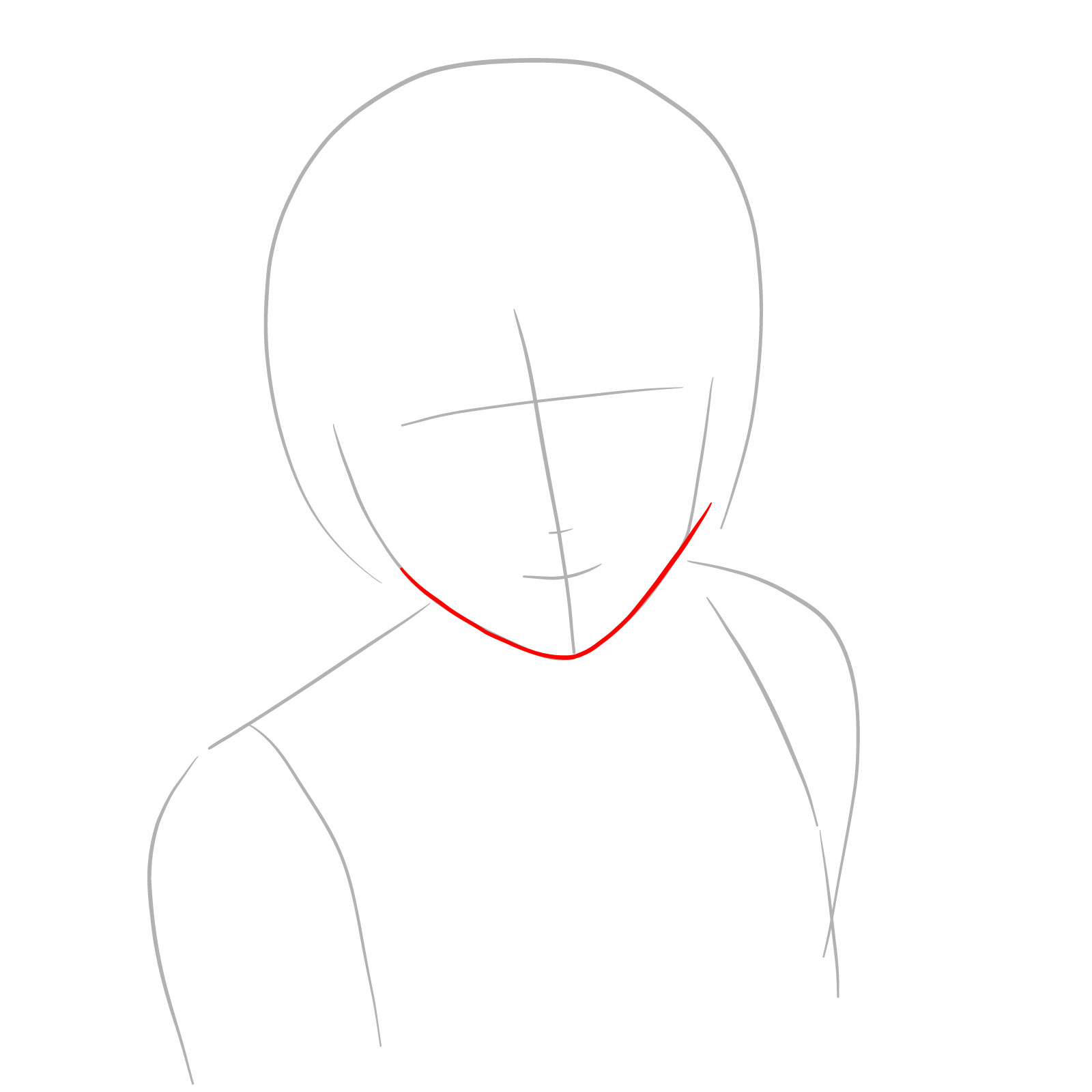 How to draw the face of Reze from Chainsaw Man - step 03