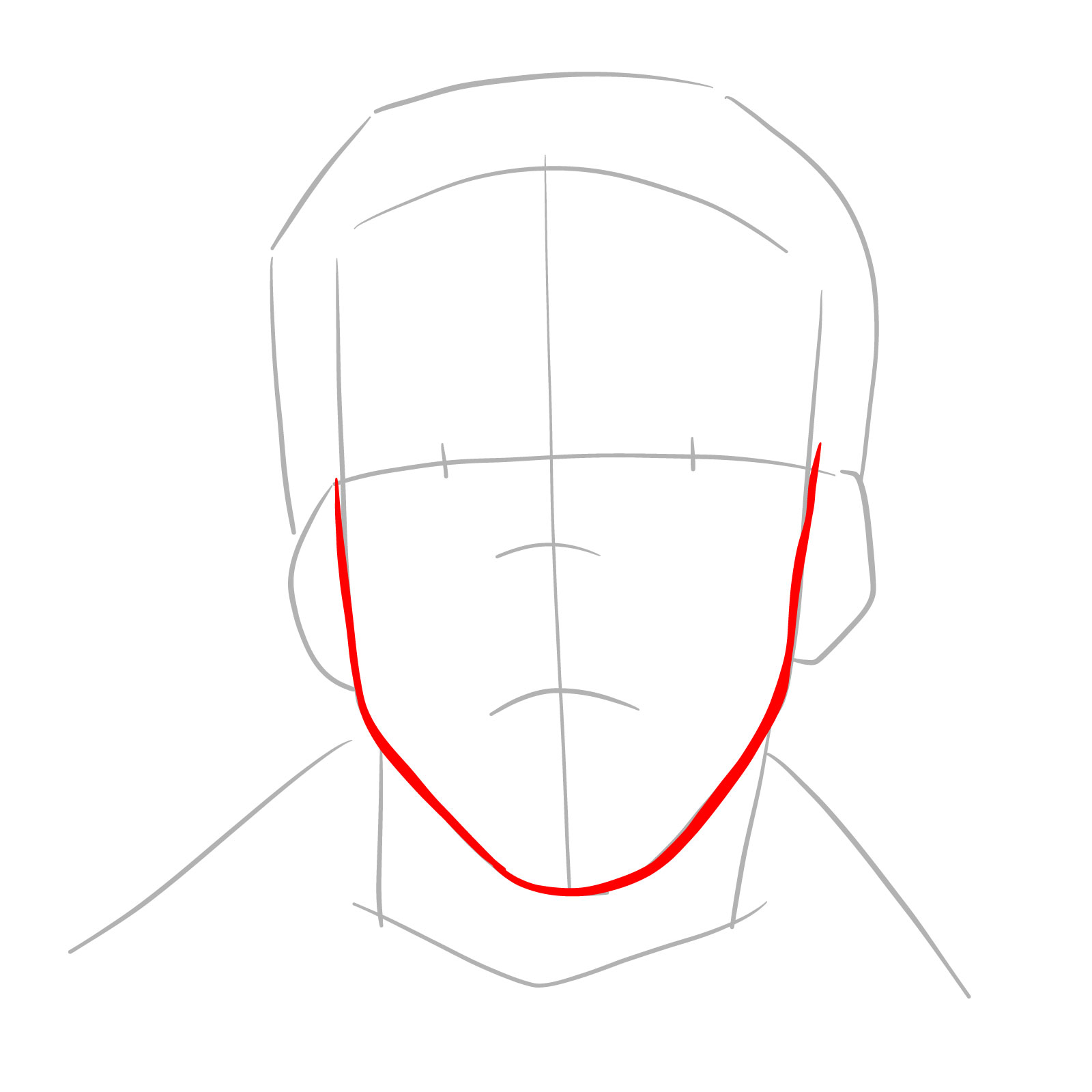 How to draw the face of Kishibe from Chainsaw Man manga - step 04