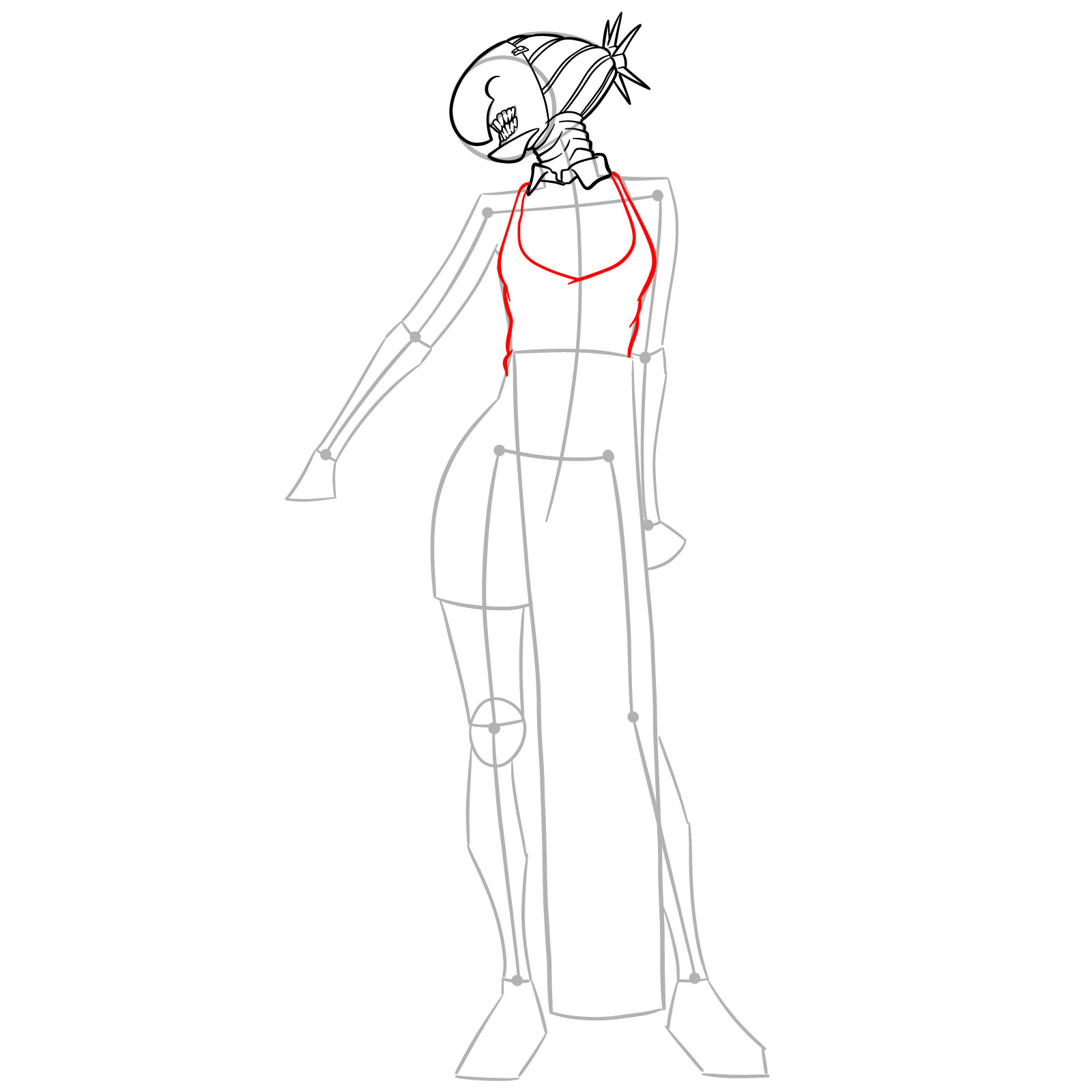 How to Draw Reze Bomb Hybrid - step 11