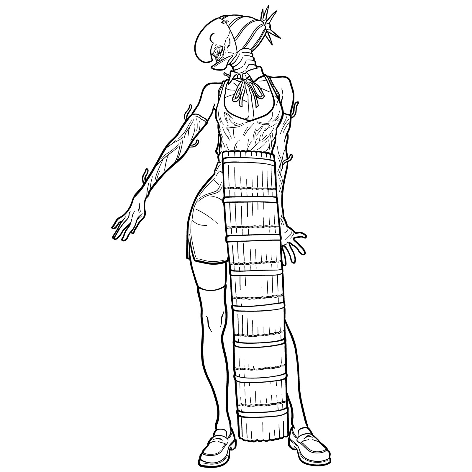 How to Draw Reze Bomb Hybrid - step 23