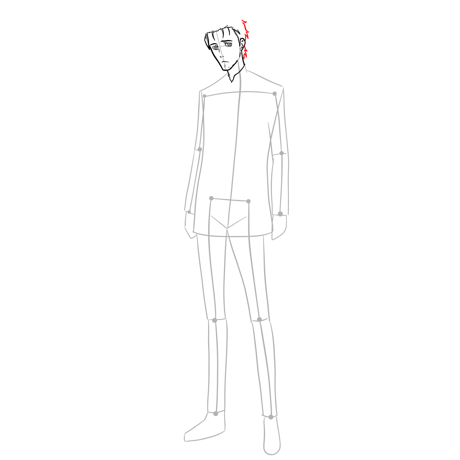 How to draw Rintaro Okabe | Steins;Gate - step 11