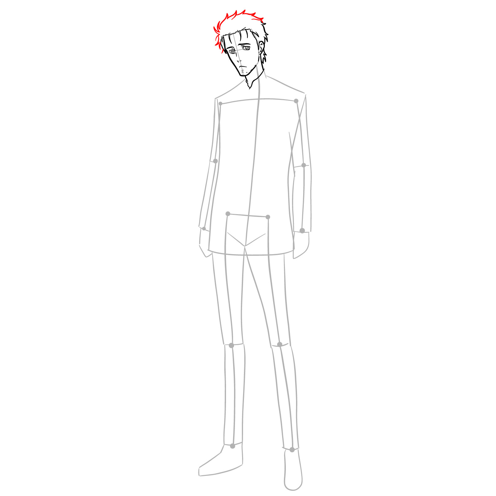 How to draw Rintaro Okabe | Steins;Gate - step 12