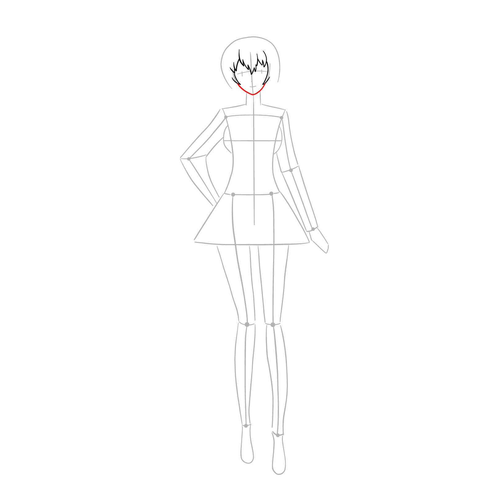 How to draw Yuki Amane | Steins;Gate - step 06