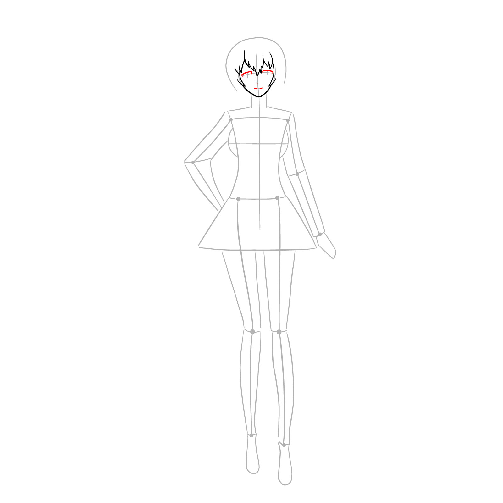 How to draw Yuki Amane | Steins;Gate - step 07