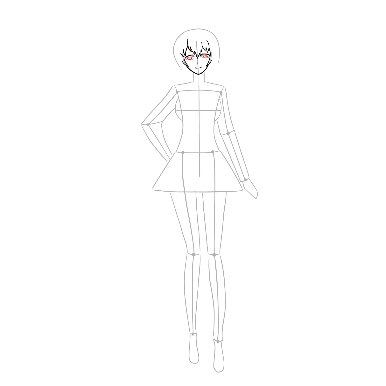 How to draw Yuki Amane | Steins;Gate - step 08