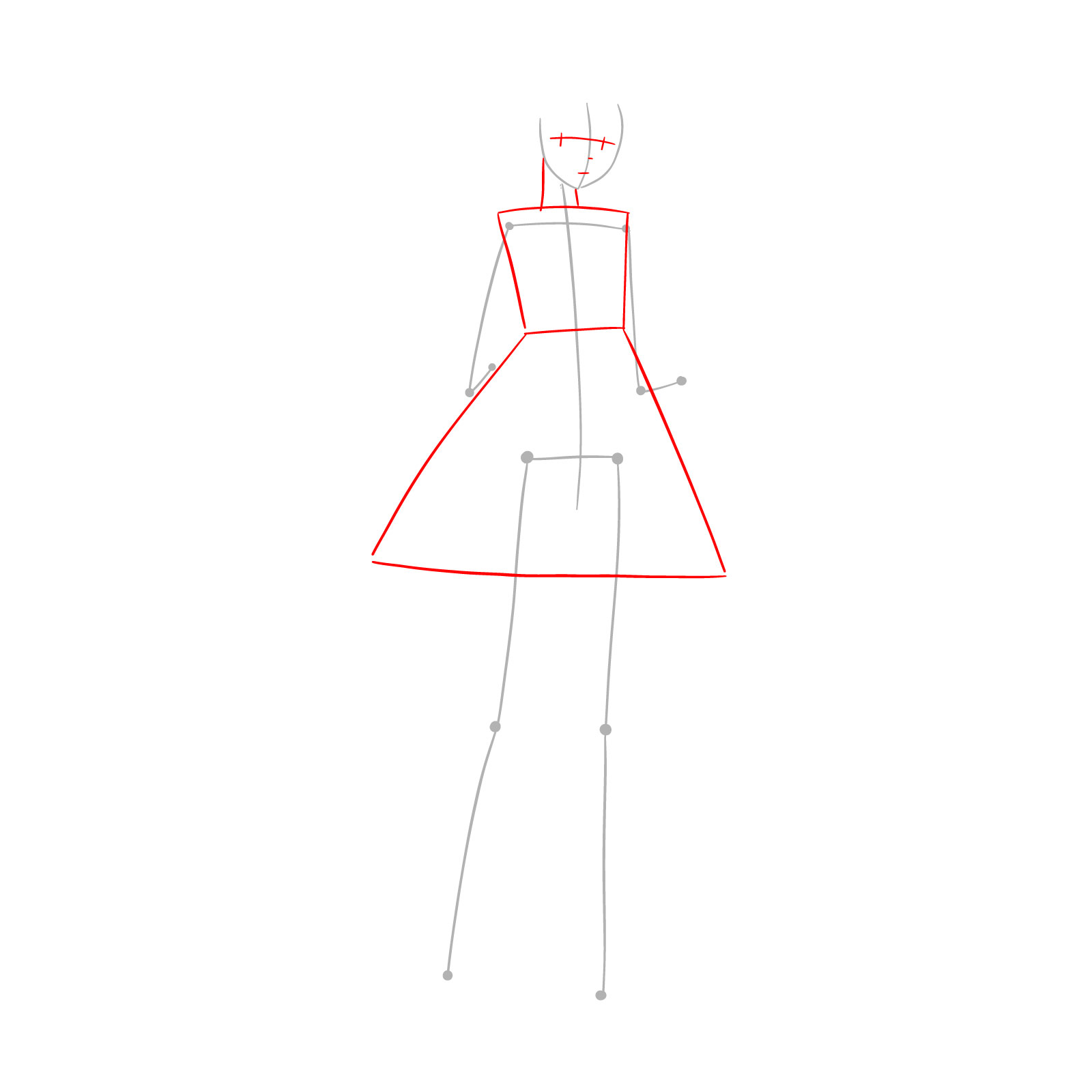 How to draw Mayuri Shiina - step 02
