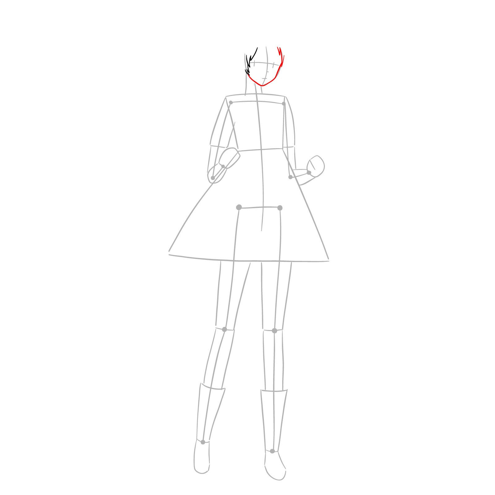 How to draw Mayuri Shiina - step 05