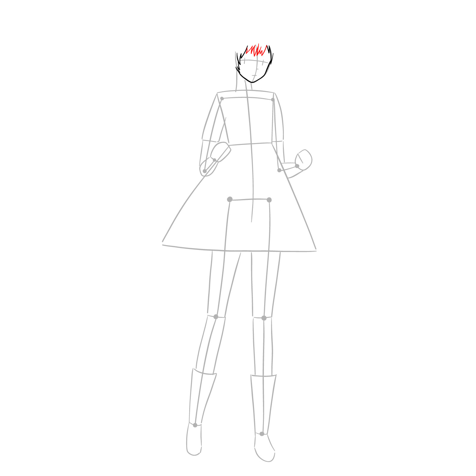 How to draw Mayuri Shiina - step 06