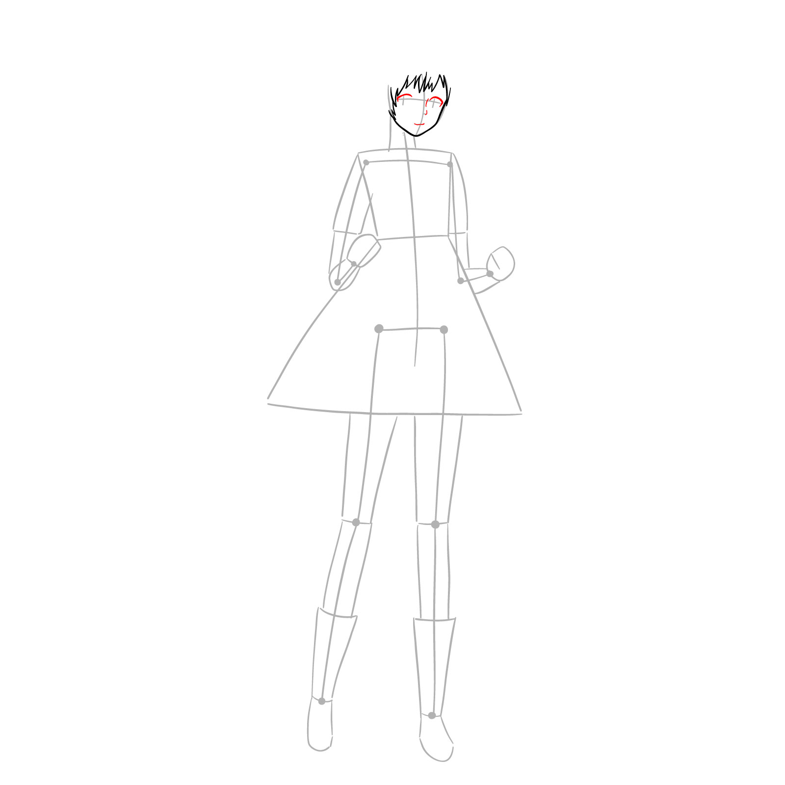 How to draw Mayuri Shiina - step 07