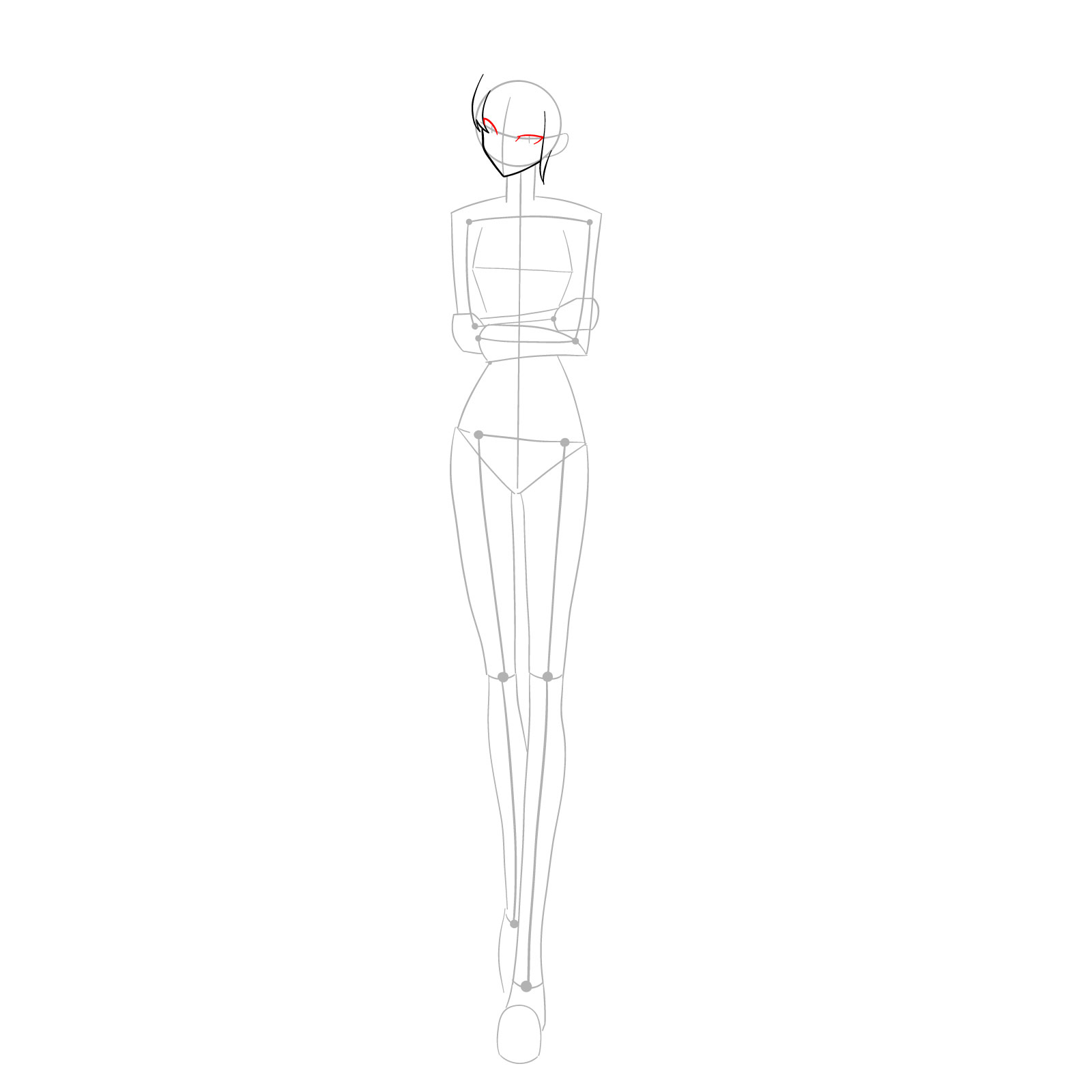 How to draw Kurisu Makise from Steins;Gate - step 06