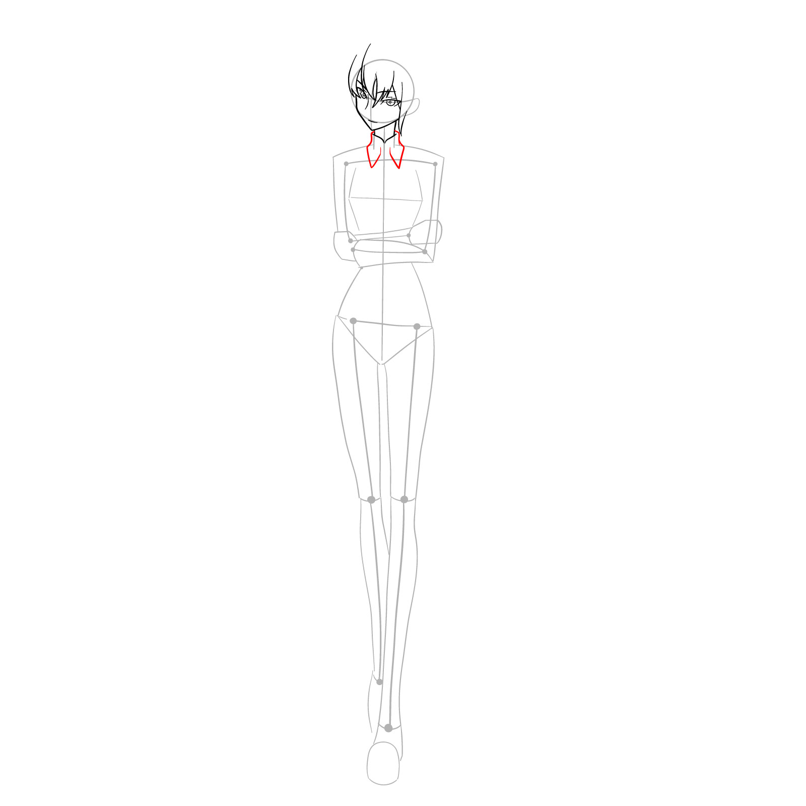How to draw Kurisu Makise from Steins;Gate - step 11