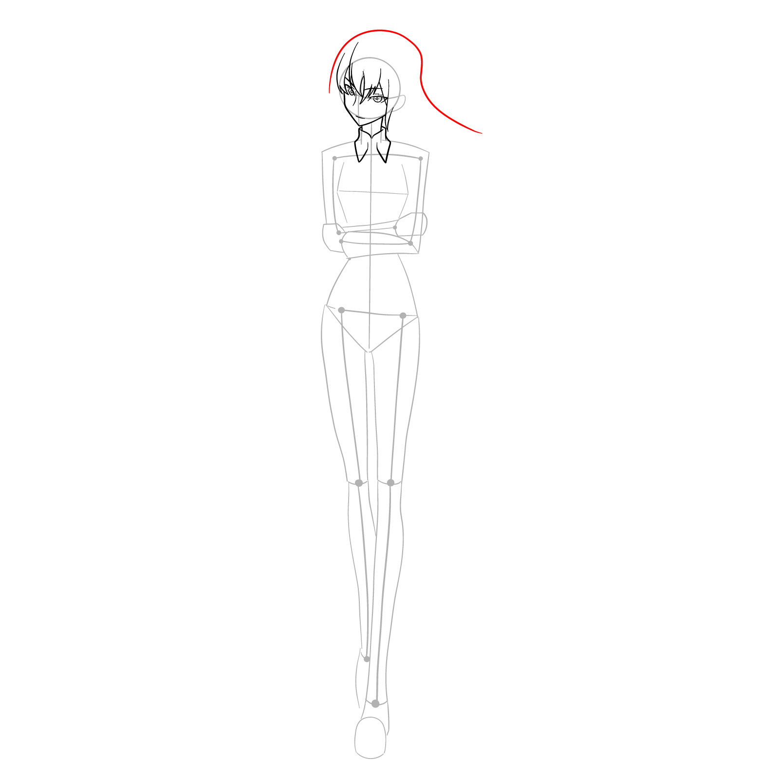 How to draw Kurisu Makise from Steins;Gate - step 12